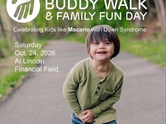 Buddy Walk & Family Fun Day: celebrating kids like Macario with Down syndrome, Saturday Oct. 24, 2026 at Lincoln Financial Field